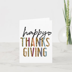 Carte Leopard Bon thanksgiving mignonne Automne Femmes