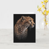 Carte Leopard Cheetah Tiger léopard visage Lion chat (Fleur jaune)