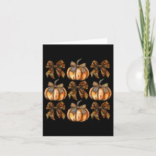 Carte Leopard Coquette Bow Citrouille Thanksgiving Autom
