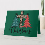 Carte Leopard Cross Arbres de Noël Christian (Devant)