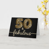 Carte Léopard doré 50 et Fabuleux Noir (Fleur jaune)