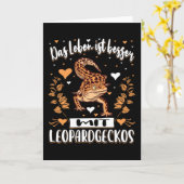 Carte Leopard Gecko Avec Ballons (Fleur jaune)