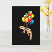 Carte Leopard Gecko Avec Balloons Cadeau (Fleur jaune)