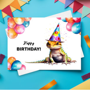 Carte Leopard Gecko Colorful Pet Lizard Joyeux anniversa