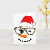 Carte Leopard Gles Santa Claus Snowman Face Christmas Co (Fleur jaune)