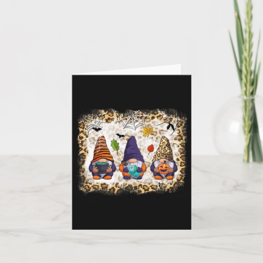 Carte Leopard Gnomes Automne Gnome Citrouille Automne Gn (Devant)