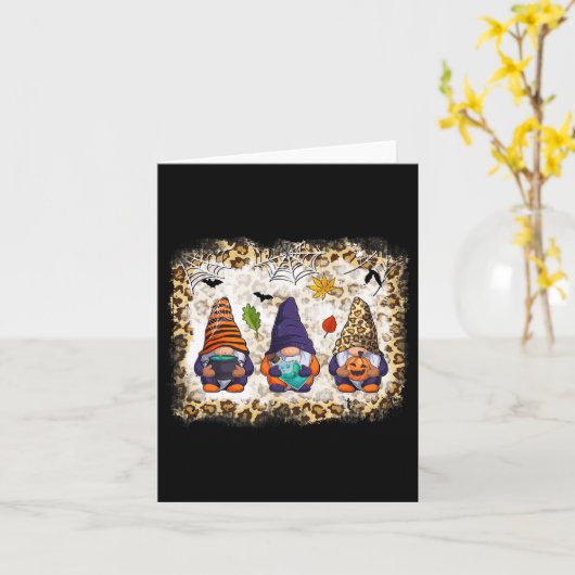 Carte Leopard Gnomes Automne Gnome Citrouille Automne Gn (Fleur jaune)