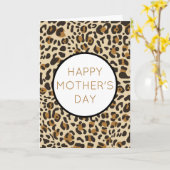 Carte Léopard Jaguar Poster de animal Fête des Mères Fêt (Fleur jaune)