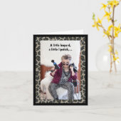 Carte Léopard, Léopard, Attitude humoristique (Fleur jaune)