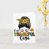 Carte Leopard Messy Bun Automne Jour d'Action de grâce U (Fleur jaune)