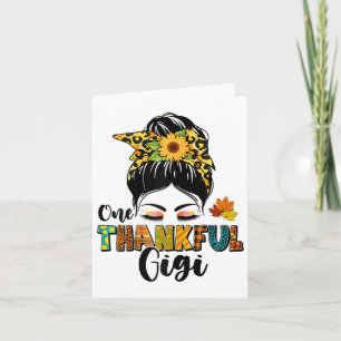 Carte Leopard Messy Bun Automne Jour d'Action de grâce U
