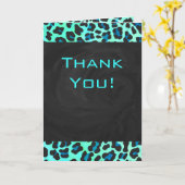 Carte Léopard noir et Turquoise (Fleur jaune)