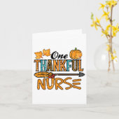 Carte Leopard One Thankful Nurse Thanksgiving Fall Scrub (Fleur jaune)