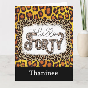 Carte Leopard Poster de animal 40th Birthday Card Élégan