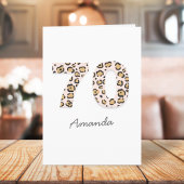 Carte Leopard Print 70 | Modern Cute Name 70th Birthday