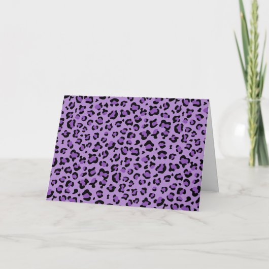Carte Leopard Print, Léopard Spots, Purple Leopard (Devant)