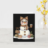 Carte Leopard Snowman With Sungles Funny Christmas Women (Fleur jaune)