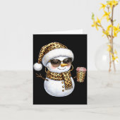 Carte Leopard Snowman With Sungles Funny Christmas Women (Fleur jaune)