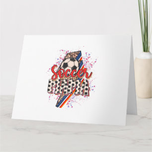 Carte Leopard Soccer Mama Éclair Bolt Sport Maman Mothe