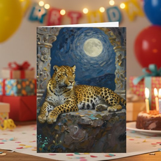 Carte Leopard Themed Happy Birthday
