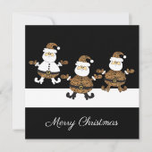 Carte Leopard Triple Père Noël Neige Sur Illustration No (Devant)