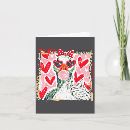Carte Leopard Valentine's Day Goose Cute Animal Couple M (Devant)