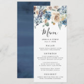 Carte l'épousant de floraison de menu de la beauté (Devant / Derrière)