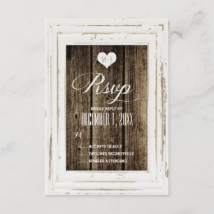 Carte l'épousant en bois de la grange rustique