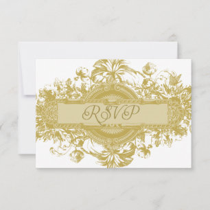 Carte l'épousant FLORALE de l'OR VINTAGE RSVP