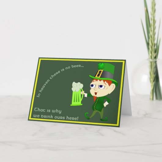 Carte Leprechaun Beer St. Patrick's Day Card (Devant)