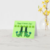 Carte Leprechaun Chaussures Saint Patrick's Day (Fleur jaune)