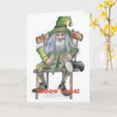 Carte Leprechaun de la chance (Fleur jaune)