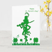 Carte Leprechaun de la Saint-Patrick (Fleur jaune)