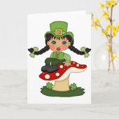 Carte Leprechaun de la Saint Patrick vide à l'inté (Fleur jaune)
