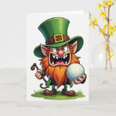 Carte Leprechaun Golf Fun Card (Fleur jaune)