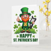 Carte Leprechaun Joy Faux Gold Foil Card (Fleur jaune)