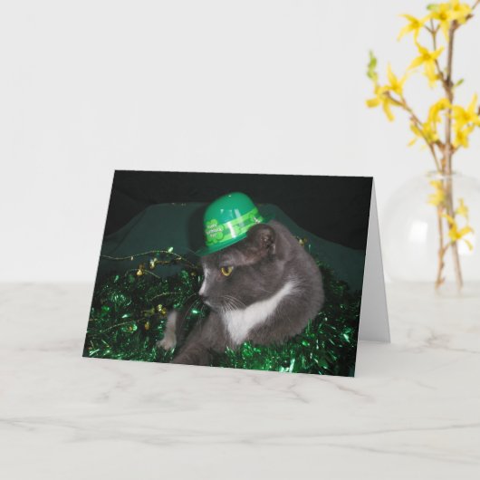 Carte "Leprechaun Kitty !" (Fleur jaune)