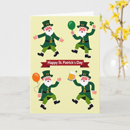 Carte Leprechaun Pattern St Patricks Day Card (Fleur jaune)