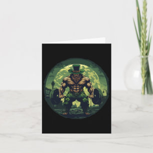 Carte Leprechaun Poids Lifting Bodybuilding Gym St Pat