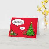 Carte Leprechaun vs Elf Christmas Card (Fleur jaune)