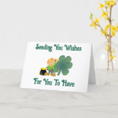 Carte Leprechaun With Gold Greeting Card (Fleur jaune)