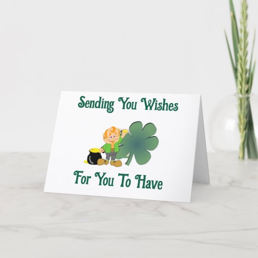 Carte Leprechaun With Gold Greeting Card (Devant)