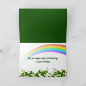 Carte Leprechauns d'anniversaire irlandais en Shamrock (Intérieur)