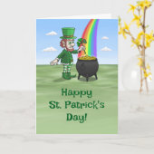 Carte Leprechauns Happy St. Patrick's Day  (Fleur jaune)