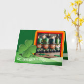 Carte Leprechauns Texte de la Saint Patrick + ajouter Ph (Fleur jaune)