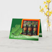 Carte Leprechauns Texte de la Saint Patrick + ajouter Ph (Fleur jaune)