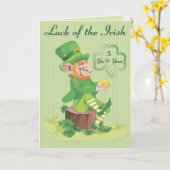 Carte Leprechauun Salutations (Fleur jaune)