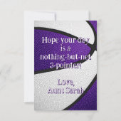 Carte L'équipe blanche violette colore les filles basket (Dos)