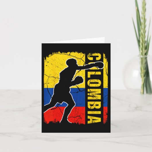 Carte L'équipe colombienne de boxe gants à drapeau (Devant)