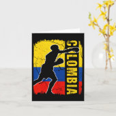 Carte L'équipe colombienne de boxe gants à drapeau (Fleur jaune)